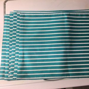 6 Kate Spade Teal Harbour Stripe Placemats